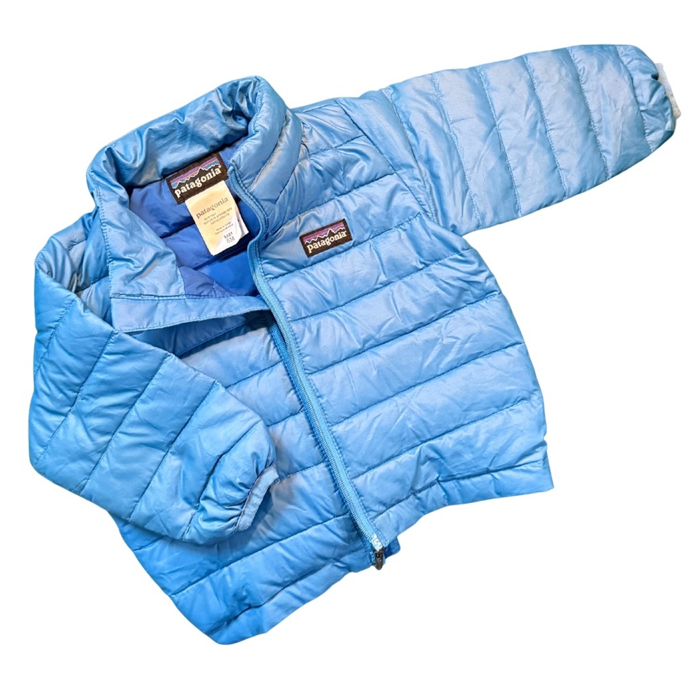 Patagonia Baby 6 Months Sky Blue Quilted, Down Jacket